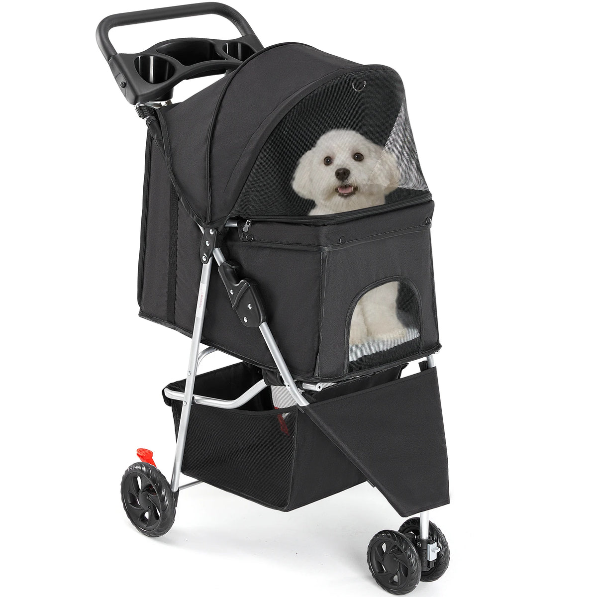 Foldable 3 Wheel Pet Stroller For Small Dogs