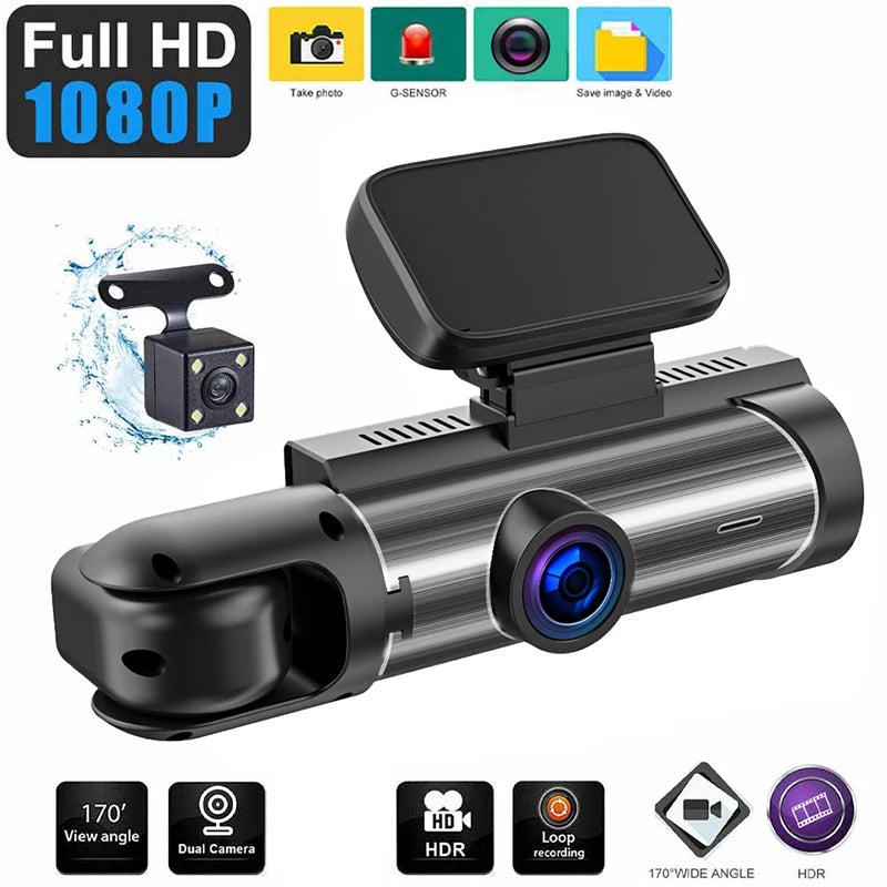 Front And Rear Car Dashcam With Night Vision Recording