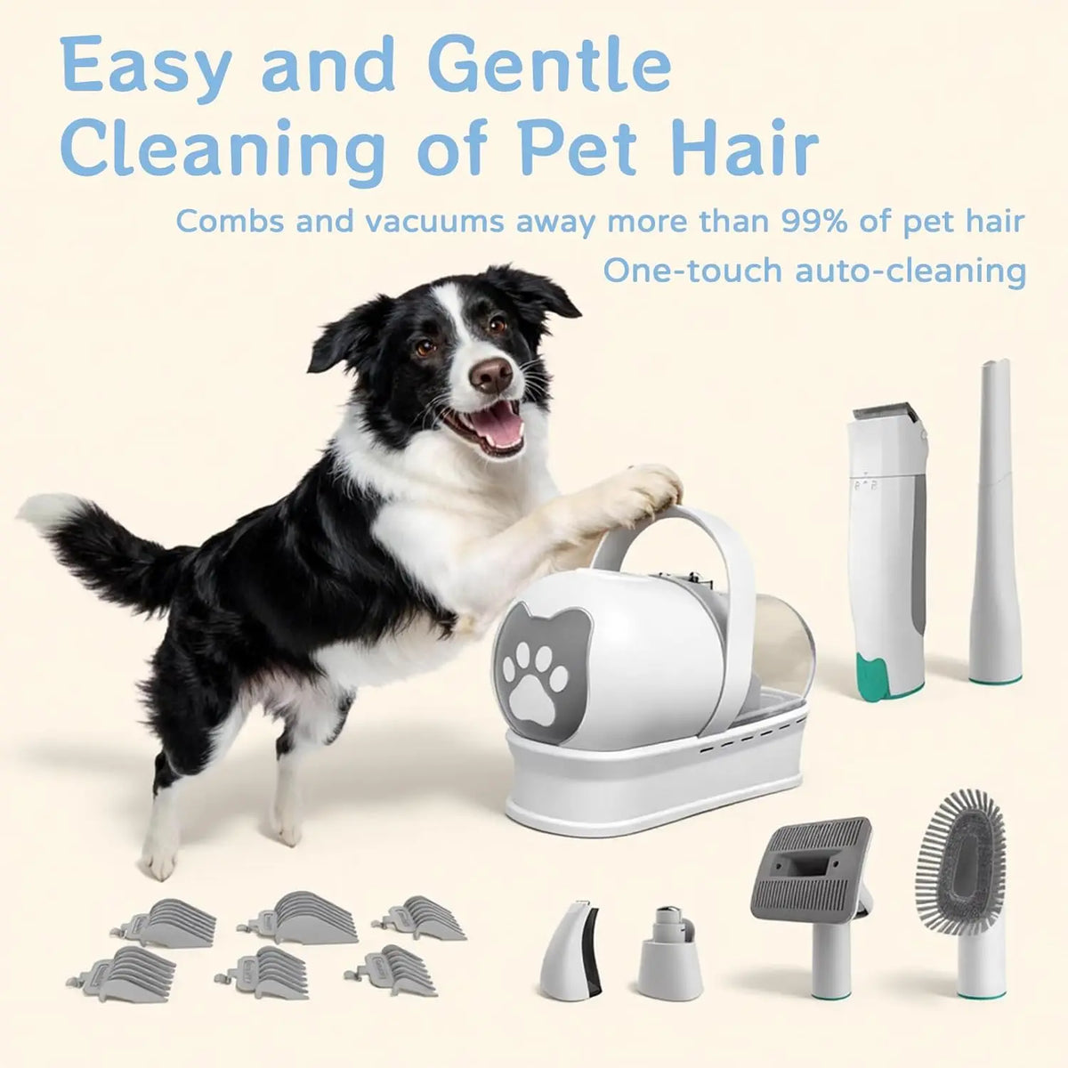 Dog Grooming Vacuum Kit And Deshedding Trimmer