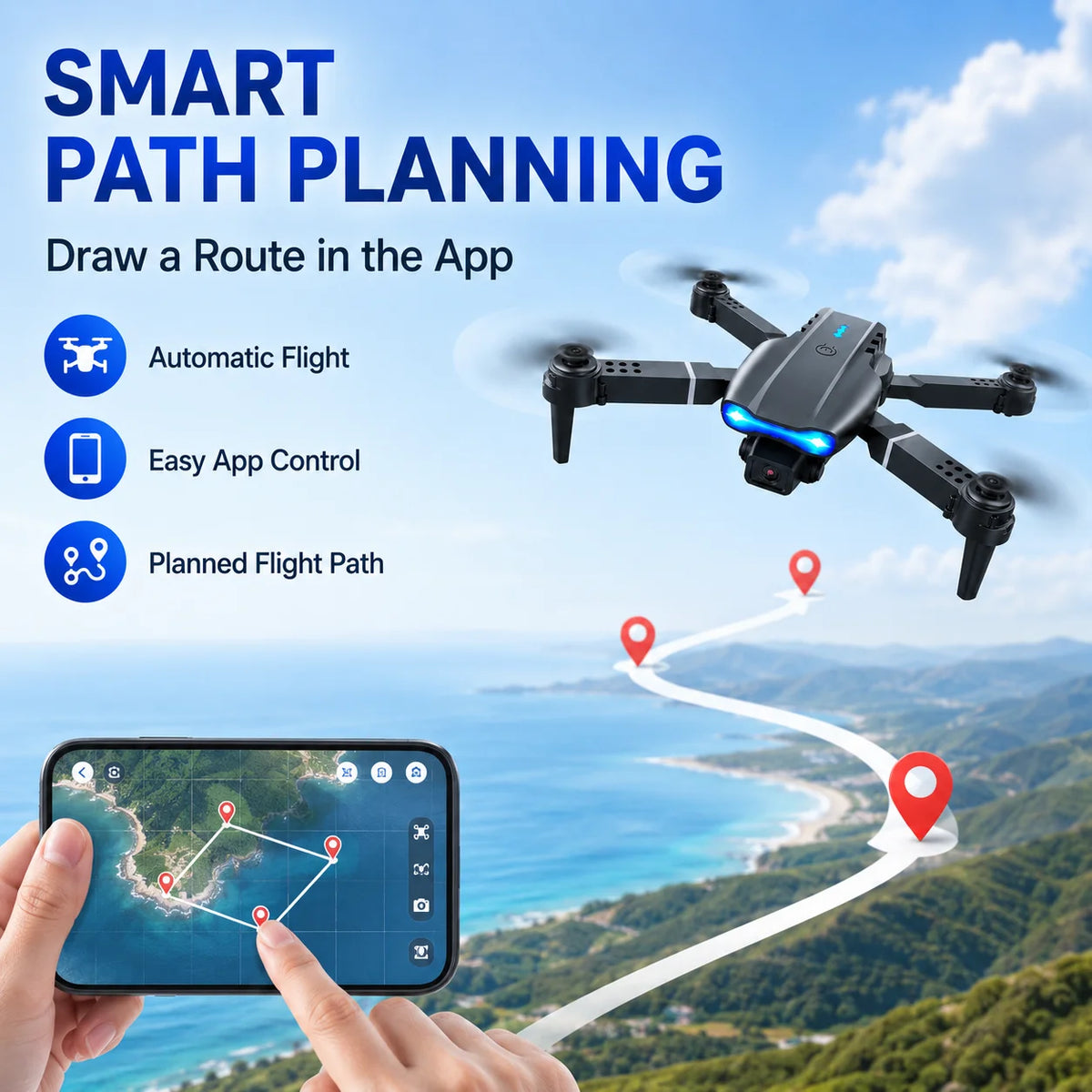 ZNLYRION Dual Camera Foldable FPV Drone For Beginners