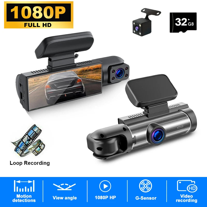 Front And Rear Car Dashcam With Night Vision Recording