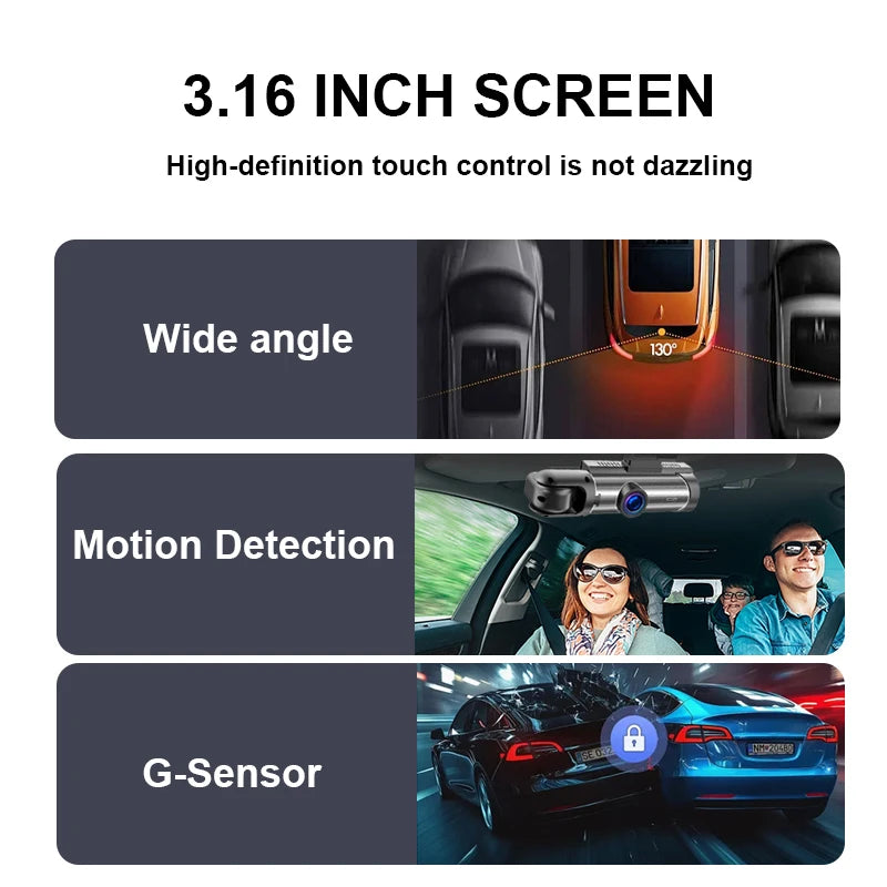 Front And Rear Car Dashcam With Night Vision Recording
