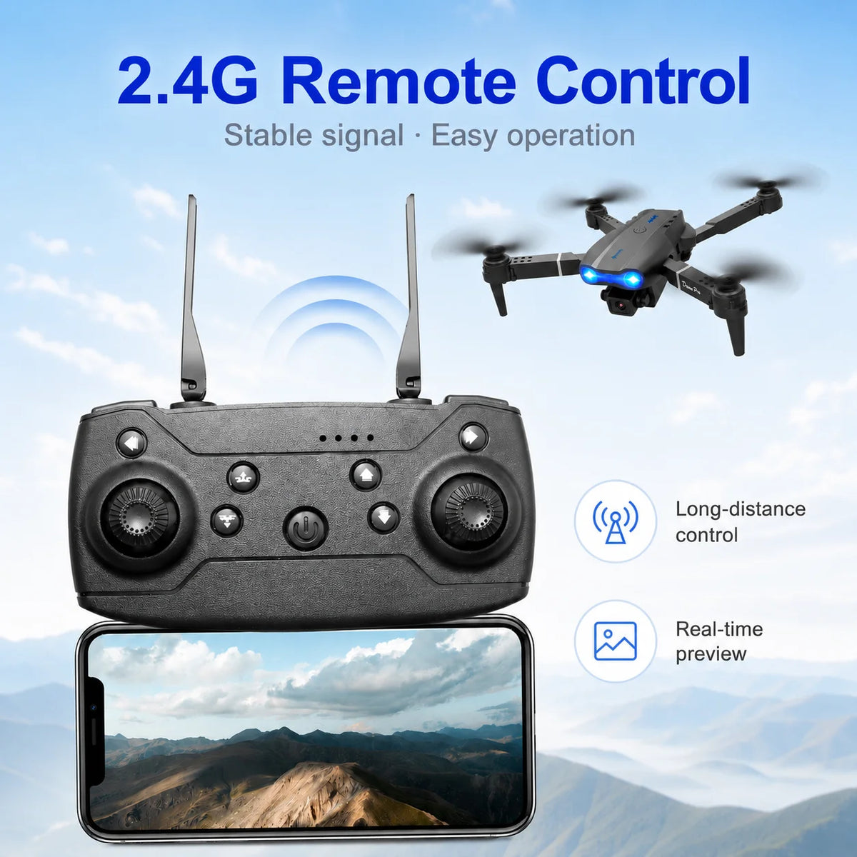 ZNLYRION Dual Camera Foldable FPV Drone For Beginners