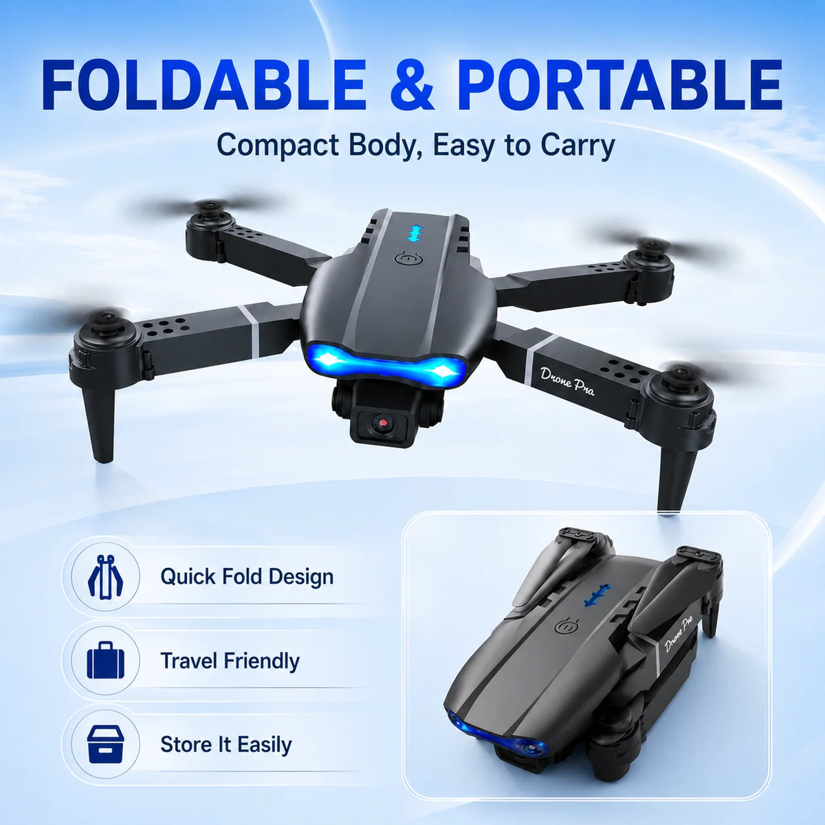 ZNLYRION Dual Camera Foldable FPV Drone For Beginners