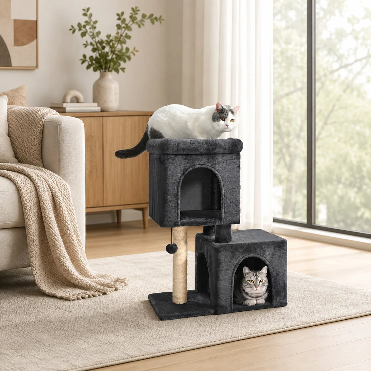 PAWZ Road Two Tier Cat Tree With Sisal Posts