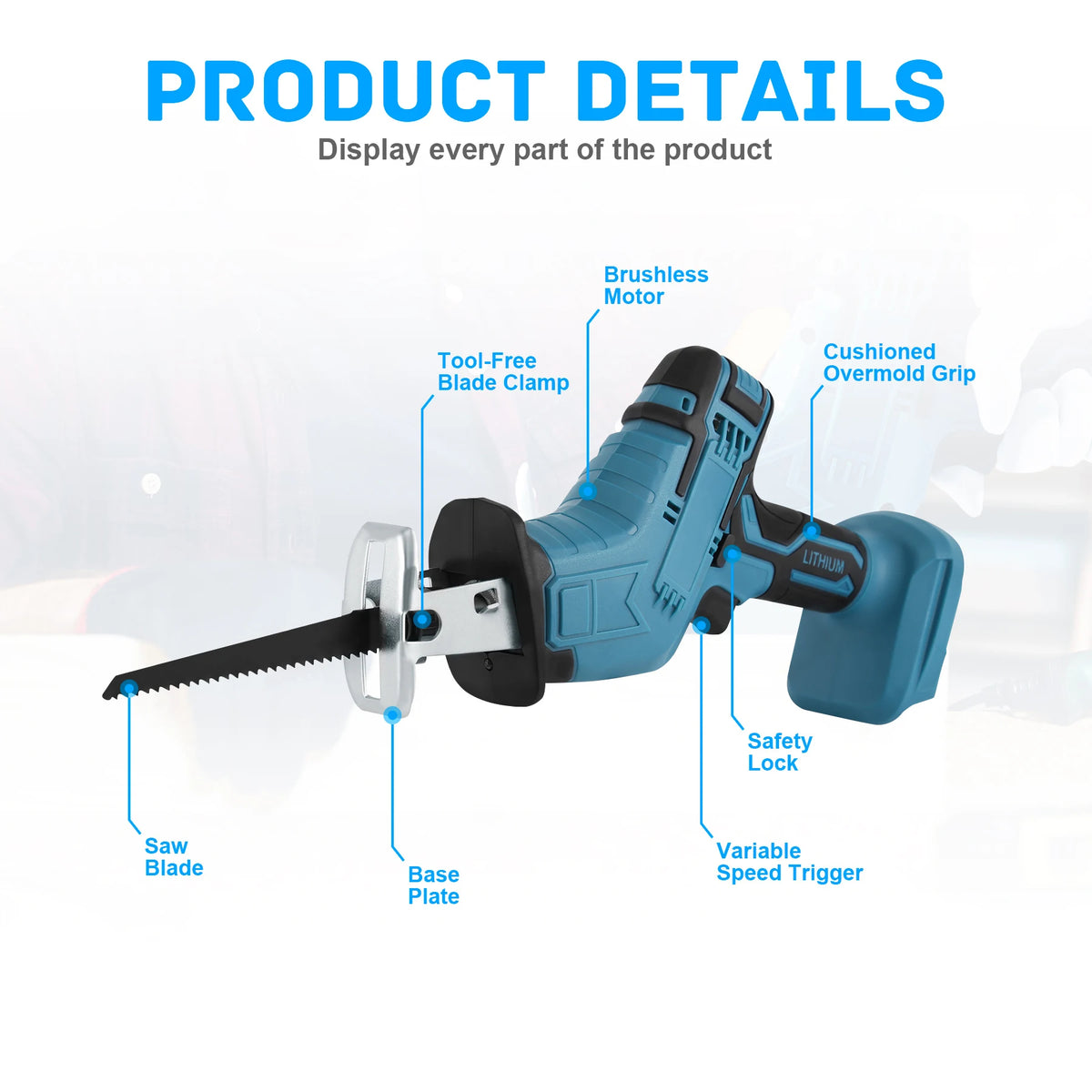 Samger Brushless Cordless Reciprocating Saw For Makita