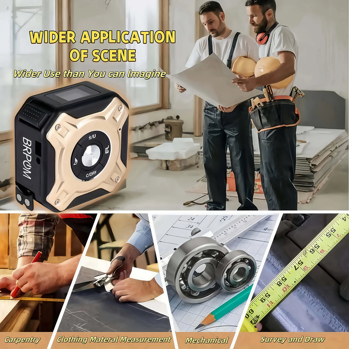 Digital Laser Display Steel Hybrid Tape Measure