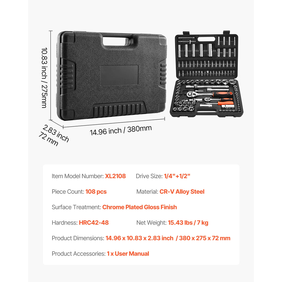 SucceBuy Socket And Ratchet Tool Kit
