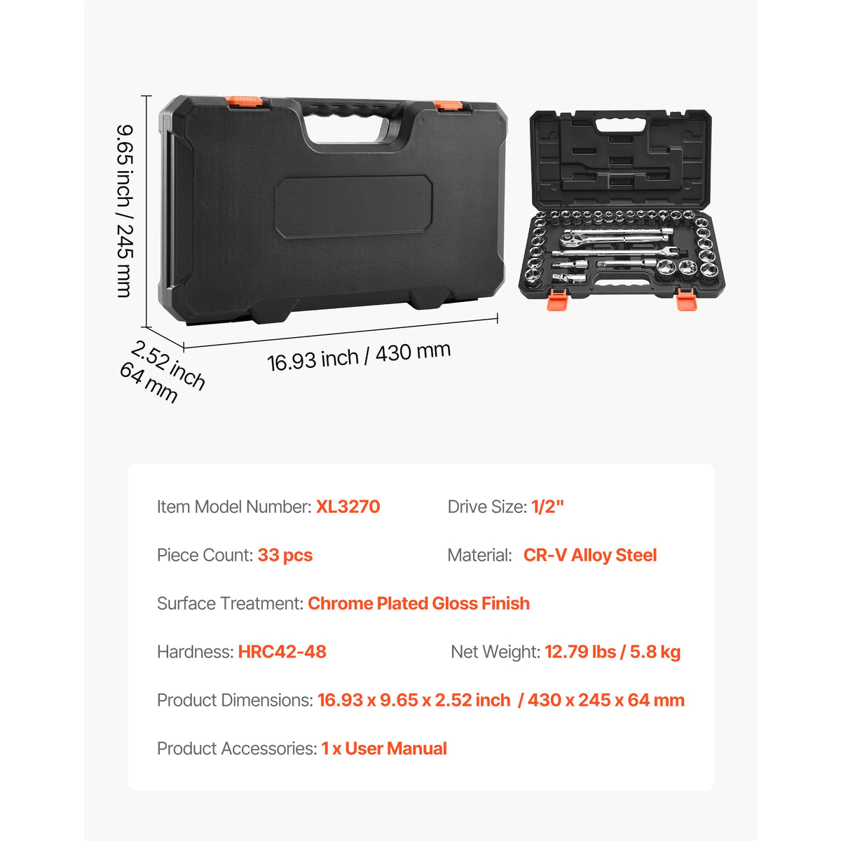 SucceBuy Socket And Ratchet Tool Kit