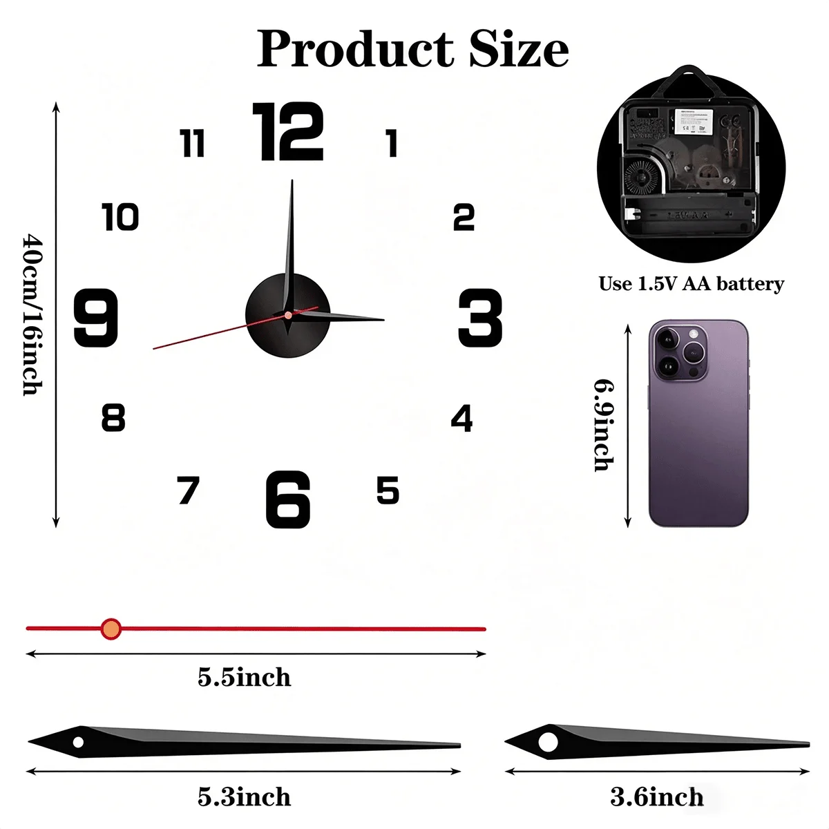 Glow In The Dark DIY Mirror Wall Clock