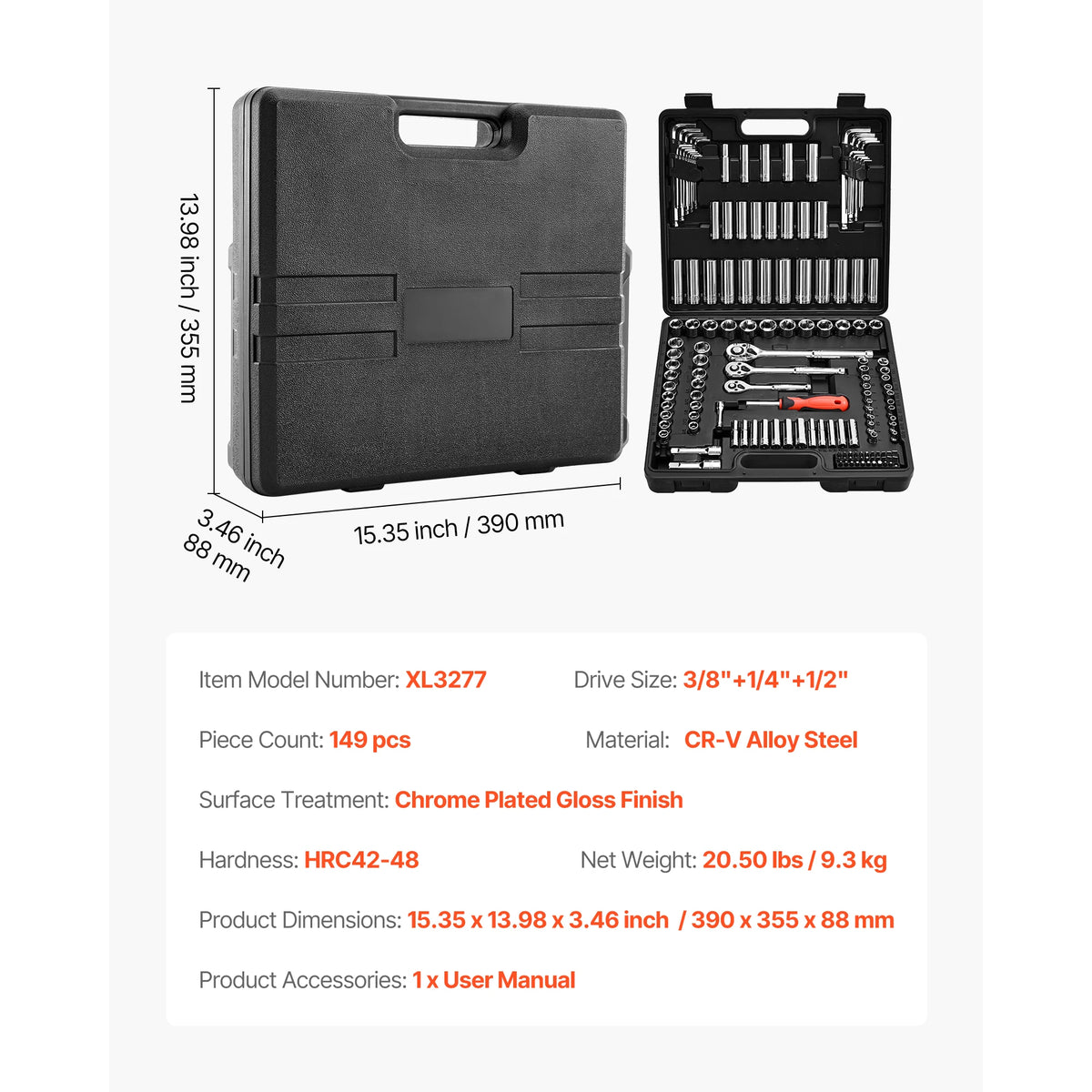 SucceBuy Socket And Ratchet Tool Kit