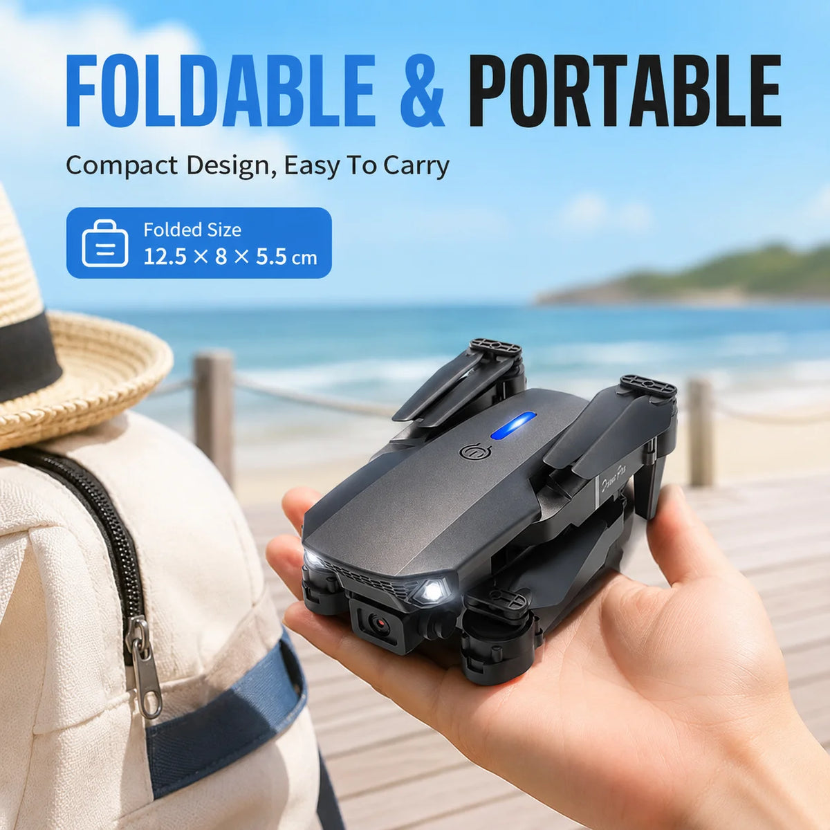 ZNLYRION 4K Dual Camera Foldable FPV Drone E88 Pro