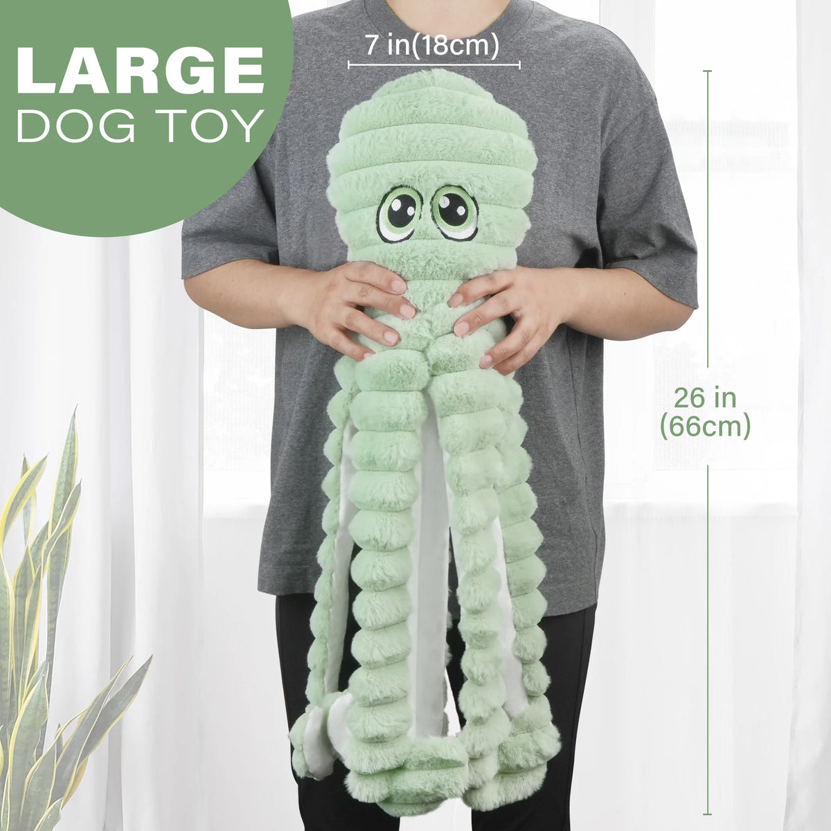 Octopus Squeaky Plush Dog Toy for Chewing and Playing
