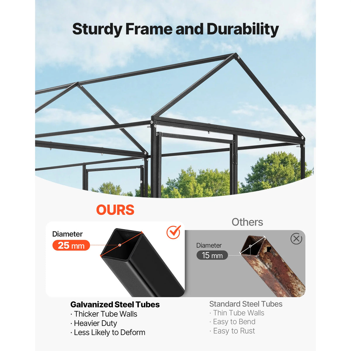 SucceBuy Metal Chicken Coop Spire Roof Waterproof Cover