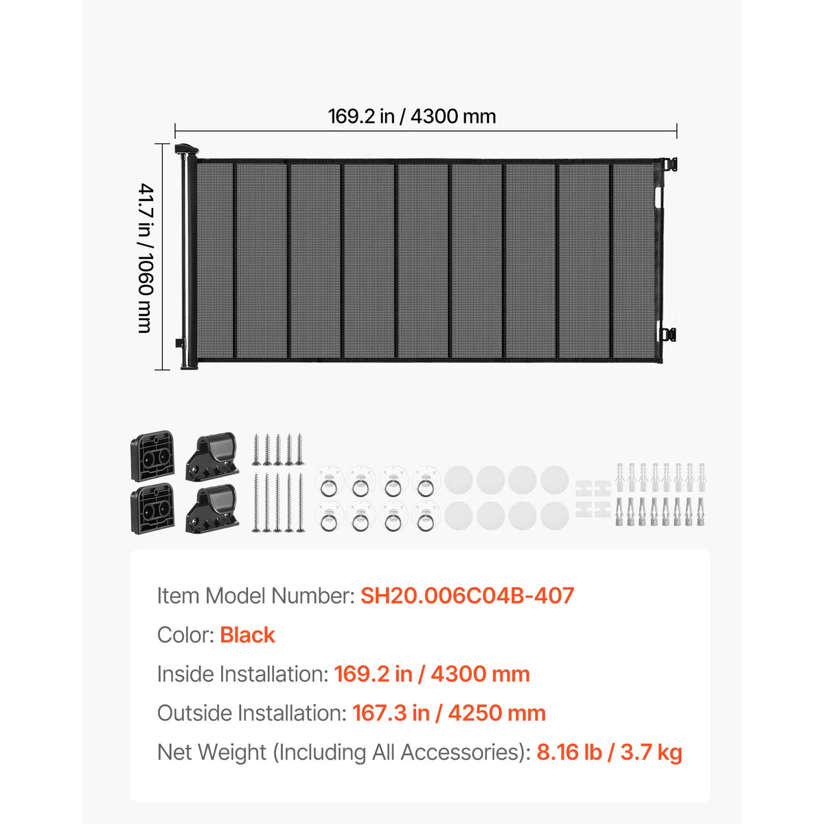 SucceBuy Retractable Baby And Pet Safety Gate
