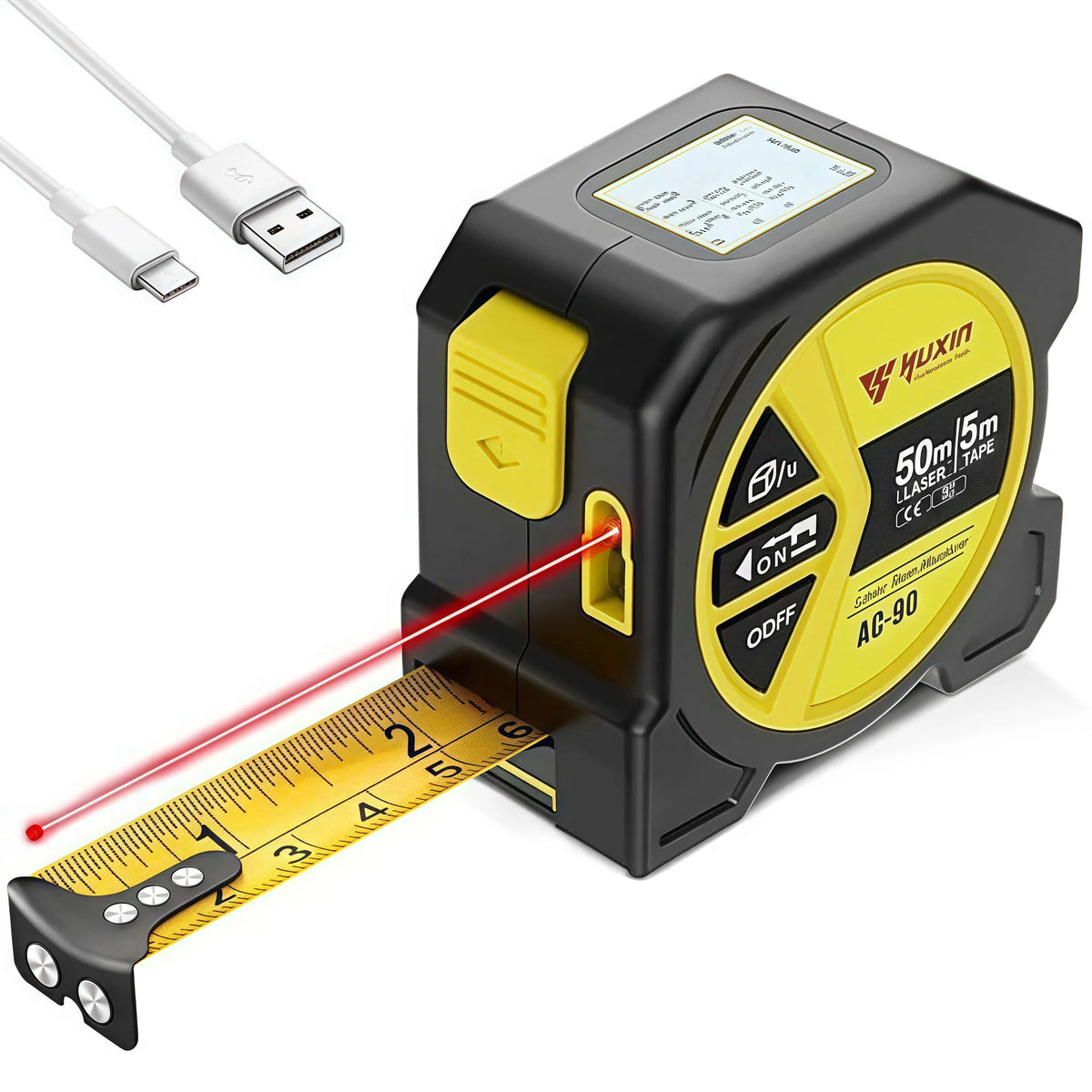 Digital Laser Display Steel Hybrid Tape Measure