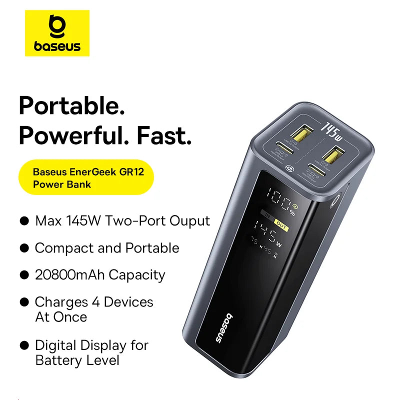 Basees EnerGeek 145W Power Bank 20800mAh USB C Fast Charging