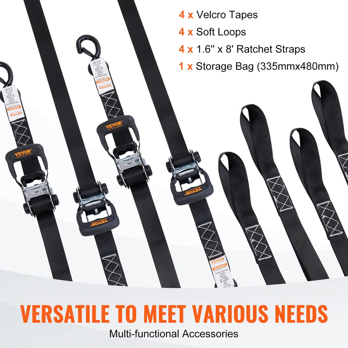 SucceBuy Ratchet Straps With Padded Handles And S Hooks
