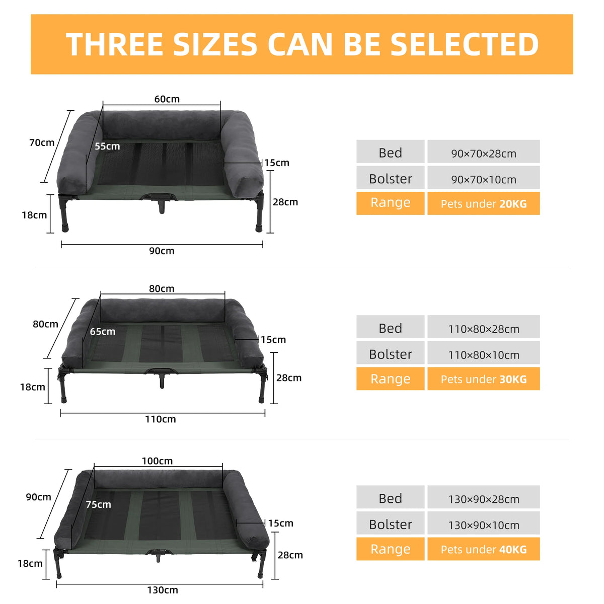 Bingopaw Metal Elevated Pet Bed Detachable Cooling Bolster