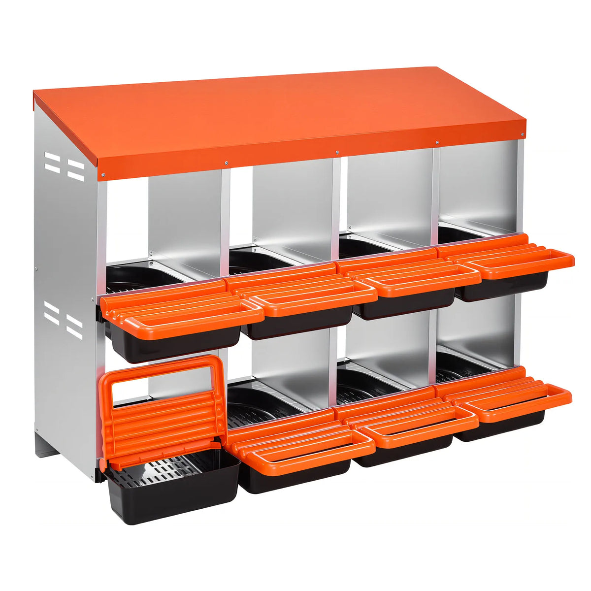 SucceBuy Metal Roll Out Chicken Nesting Box With Lid