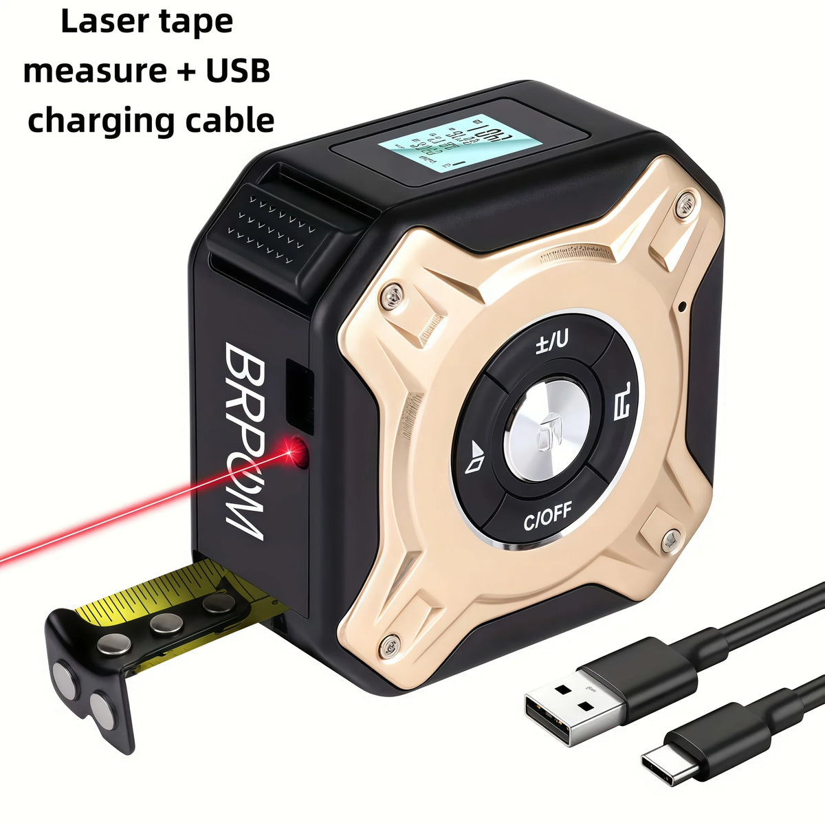 Digital Laser Display Steel Hybrid Tape Measure
