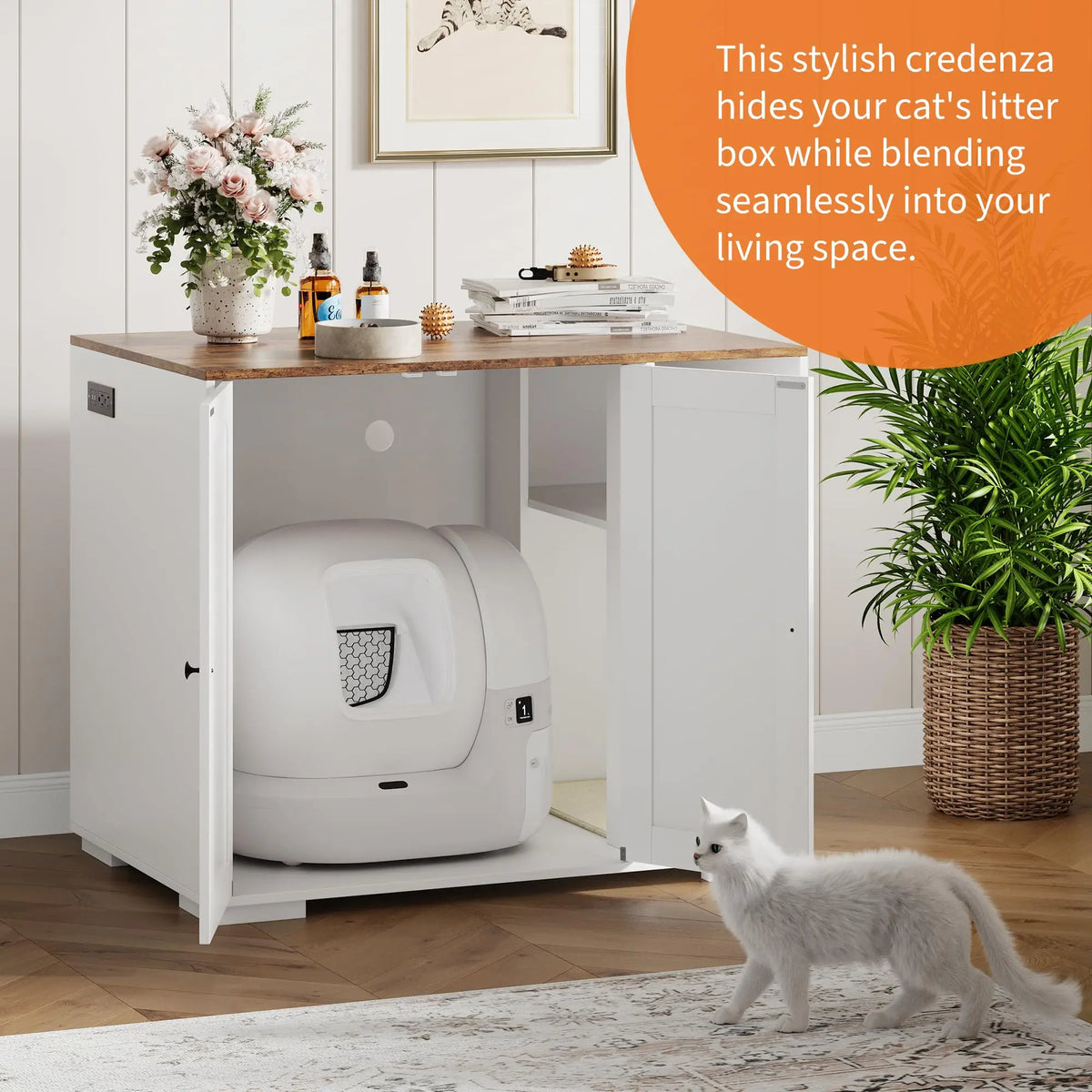 HiMISS Dog Proof Litter Robot Enclosure With Collector