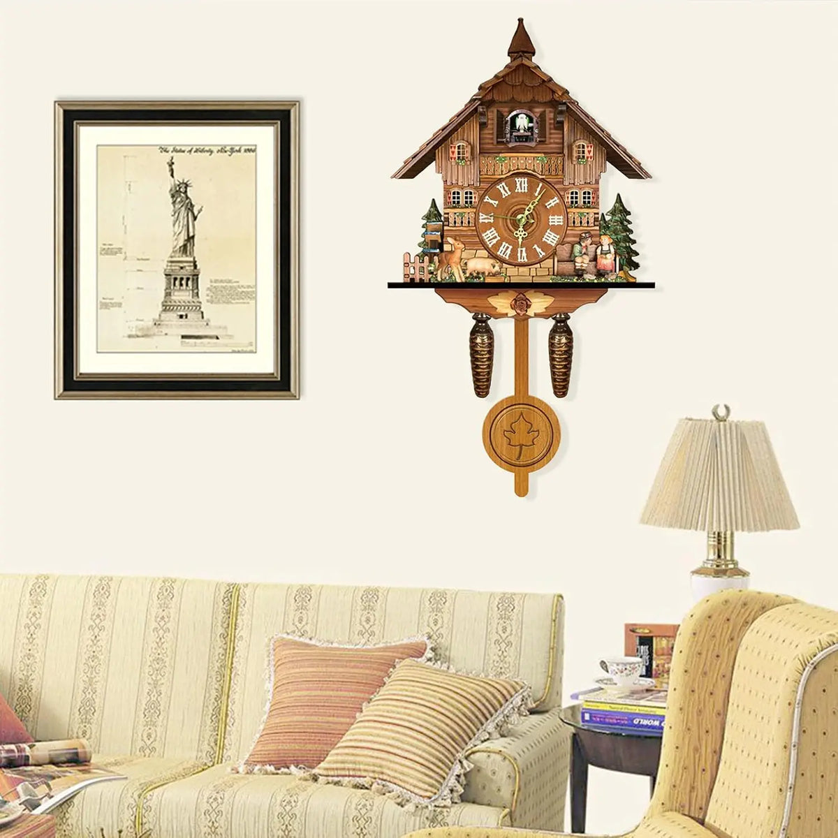 Northern European Cuckoo Wall Clock With Alarm