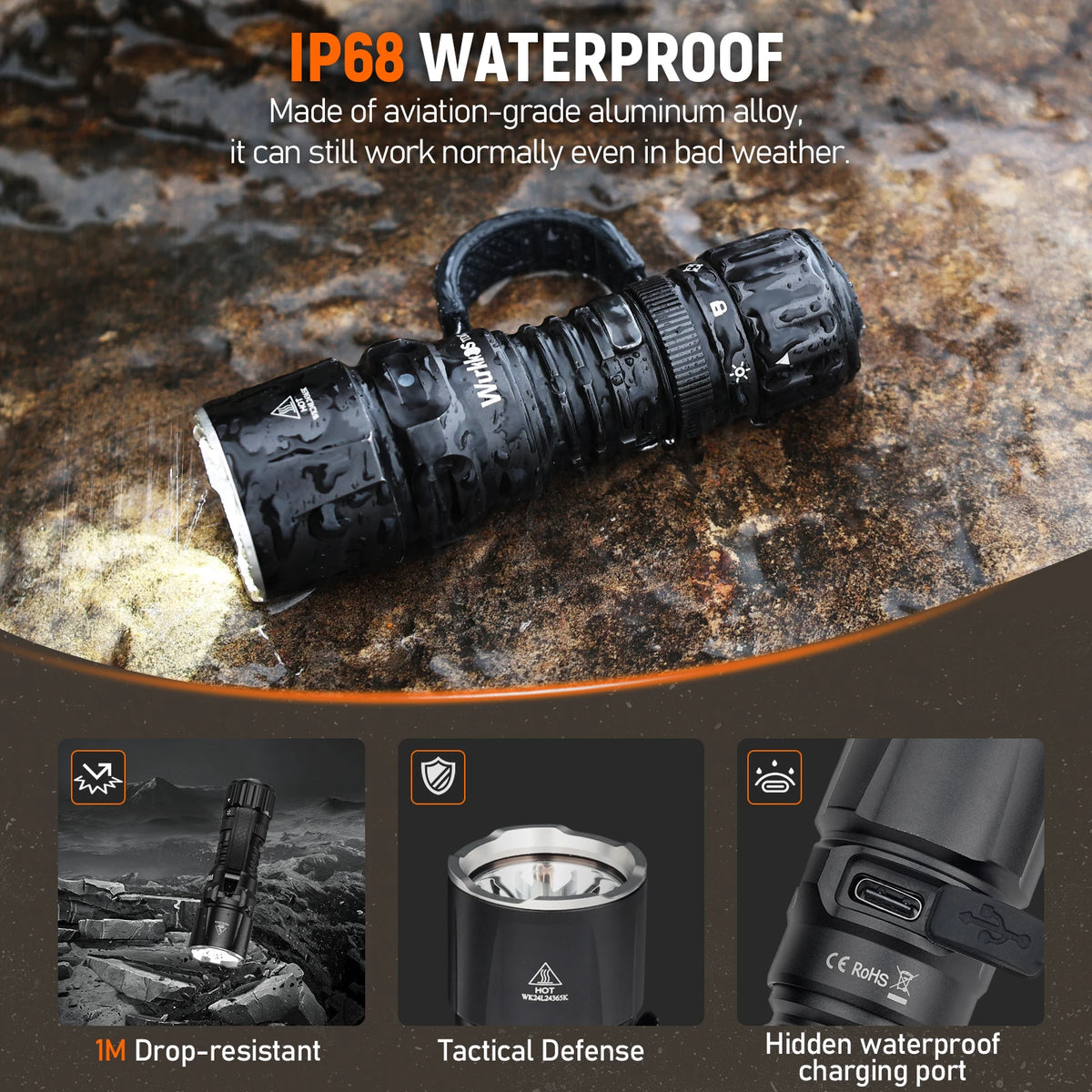 Wurkkos TD07 Waterproof Tactical Flashlight