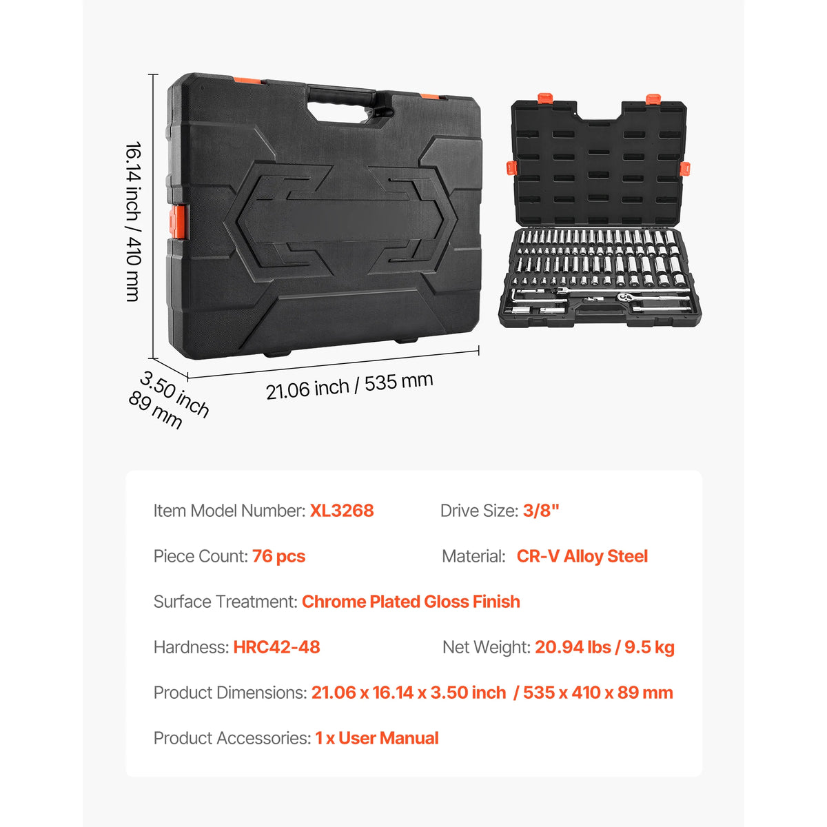 SucceBuy Socket And Ratchet Tool Kit