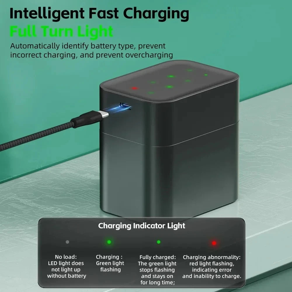 Intelligent USB Battery Charger With LED Display Aa Aaa