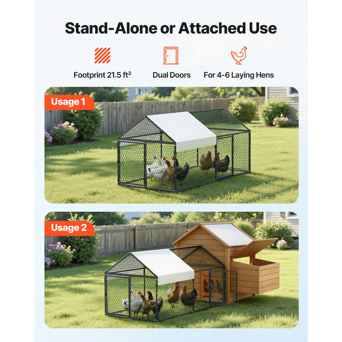 SucceBuy Metal Chicken Coop Spire Roof Waterproof Cover