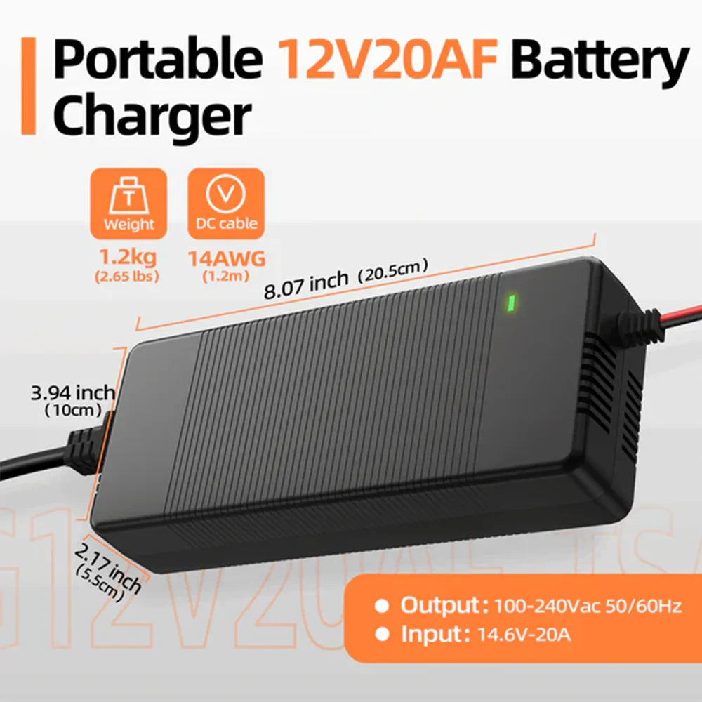 Smart LiFePO4 Battery Charger for Golf Carts and RVs