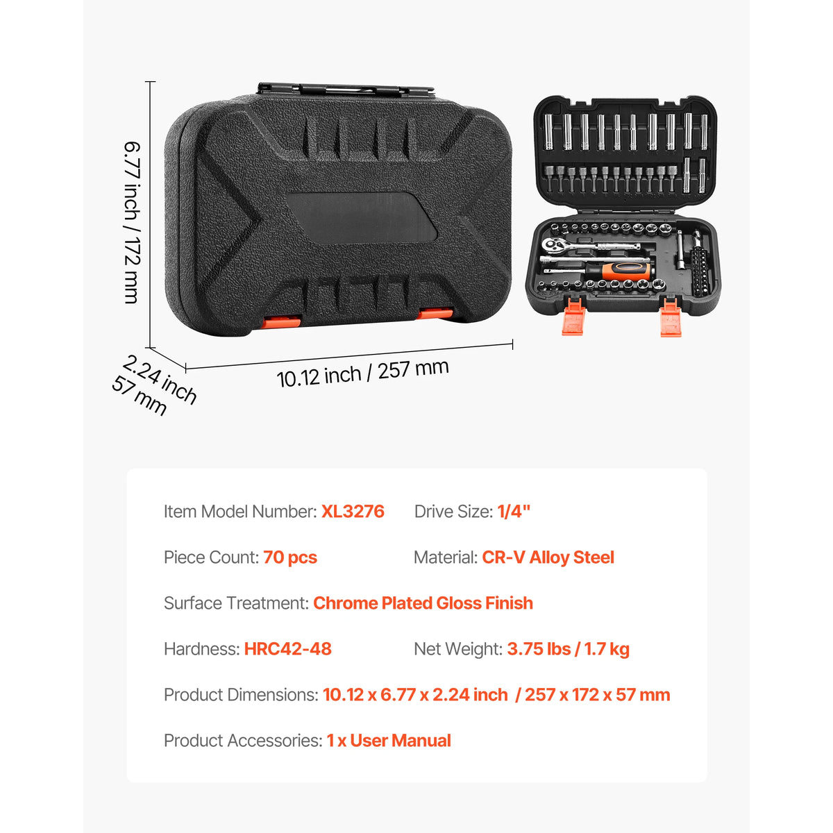 SucceBuy Socket And Ratchet Tool Kit