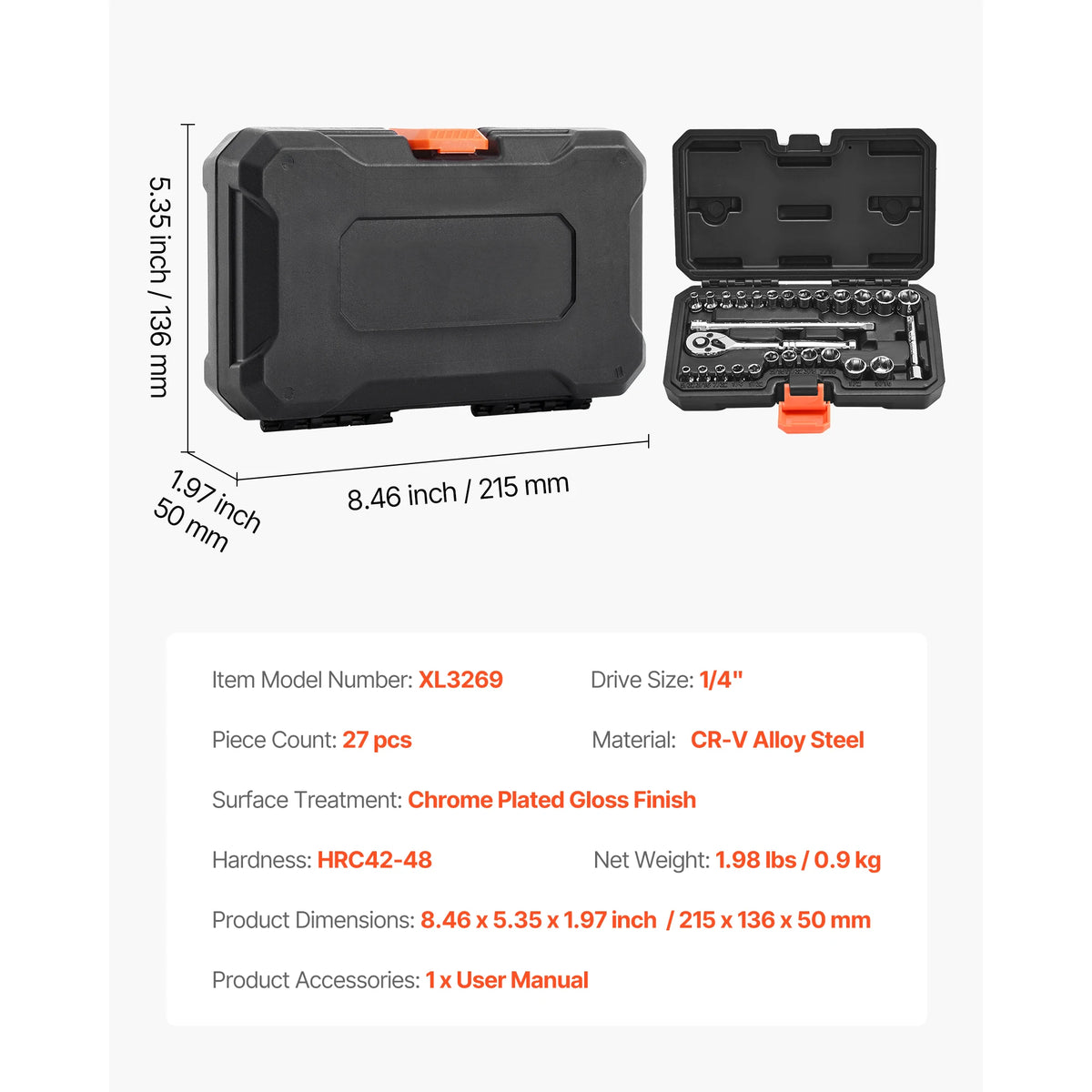 SucceBuy Socket And Ratchet Tool Kit