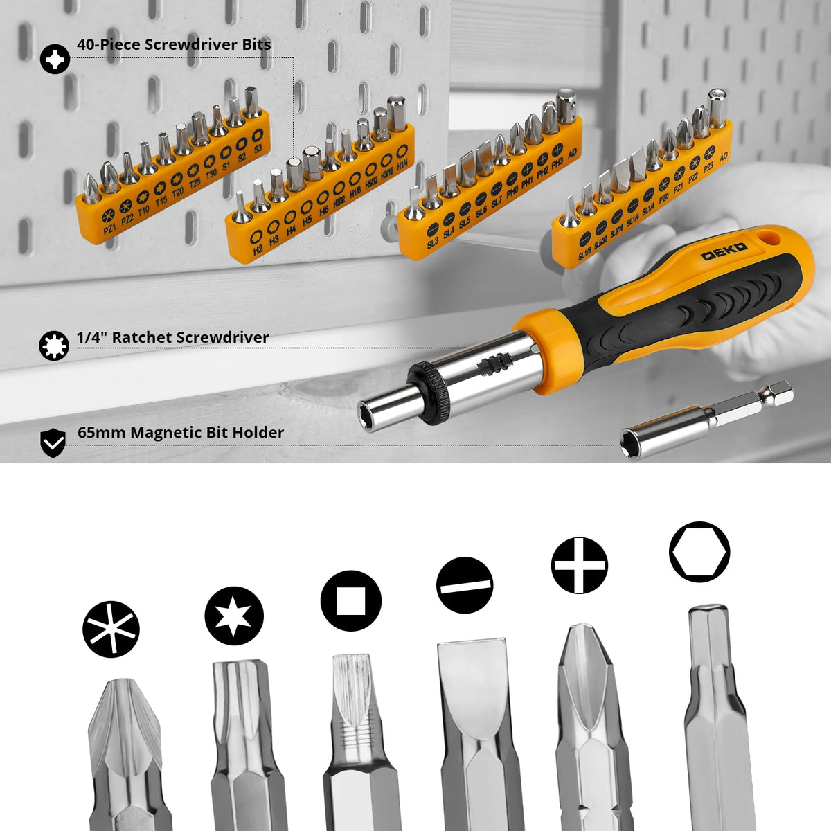 DEKO 228 Piece Hand Tool Set With Storage Box