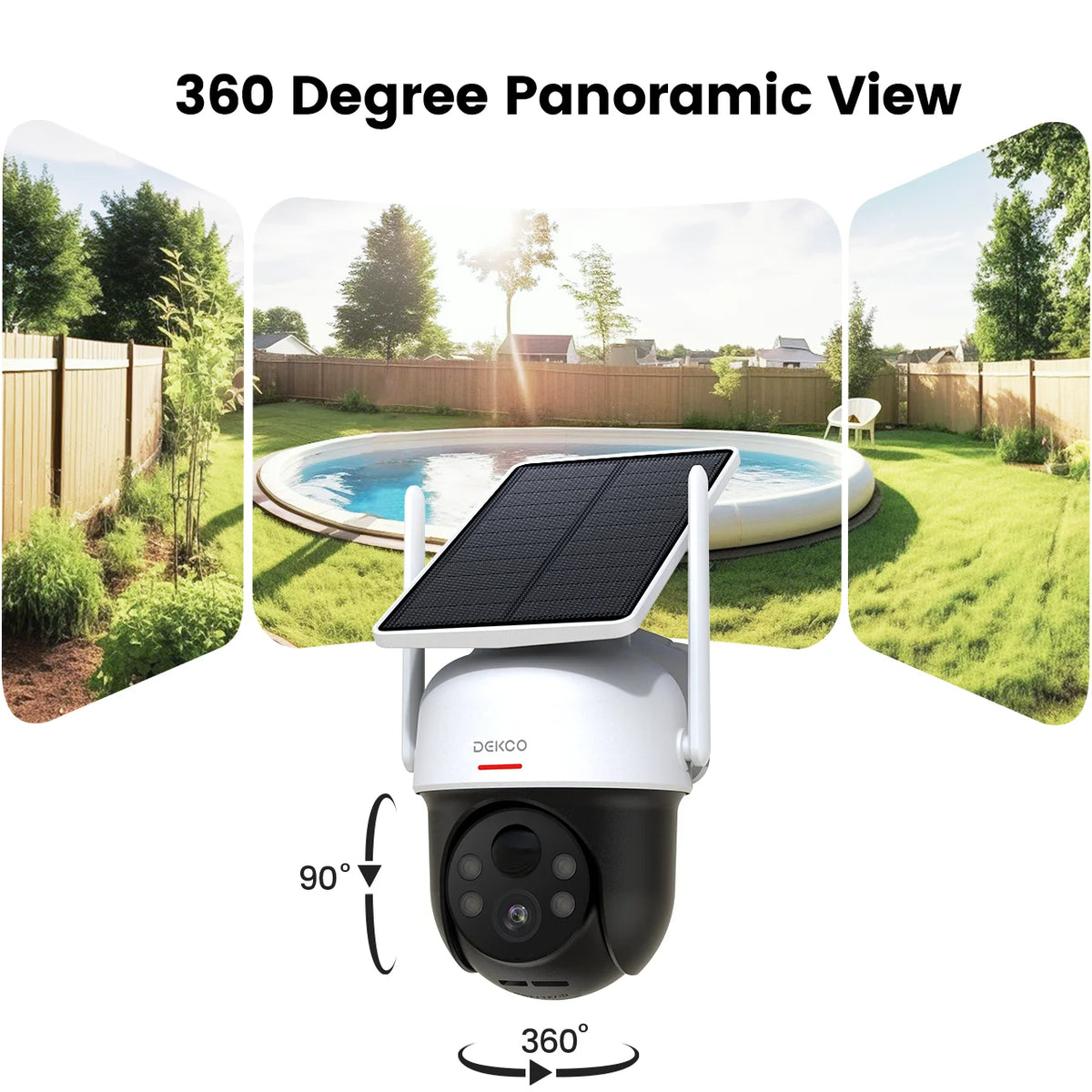 Dekco 3MP Wireless Solar Security Camera