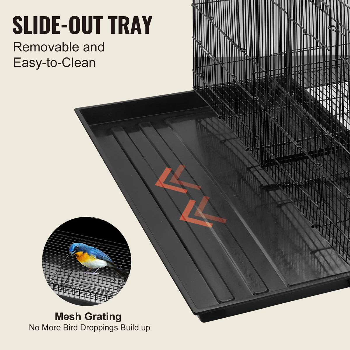 SucceBuy Stackable Divided Bird Cage With Perches