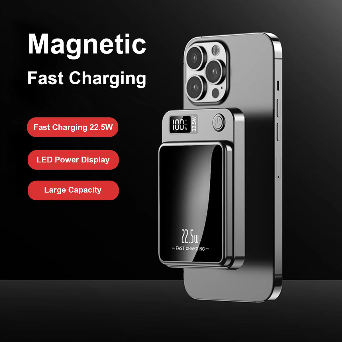 Wireless Magnetic Power Bank With Digital Display