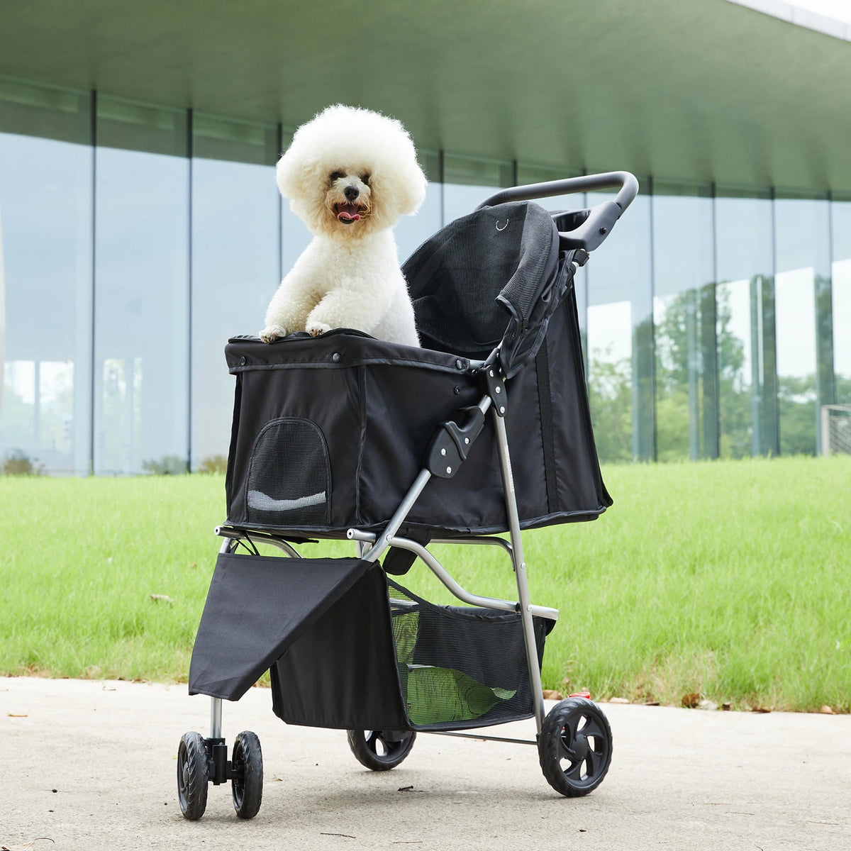 Foldable 3 Wheel Pet Stroller For Small Dogs