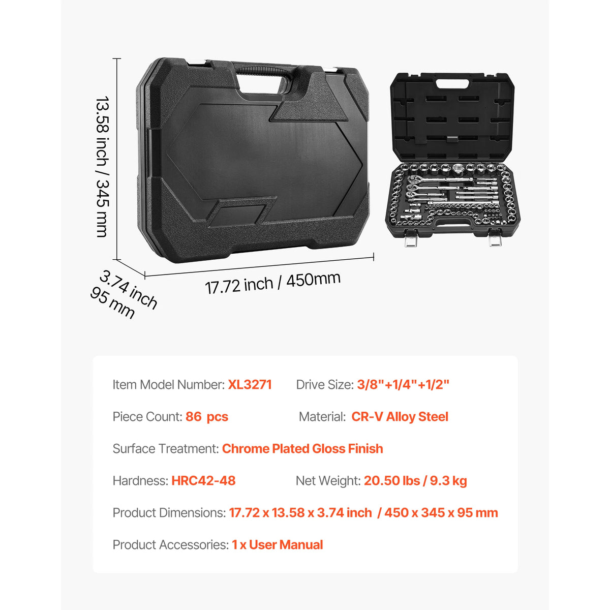 SucceBuy Socket And Ratchet Tool Kit