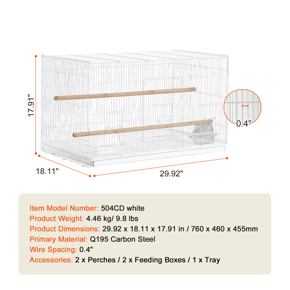 SucceBuy Stackable Divided Bird Cage With Perches