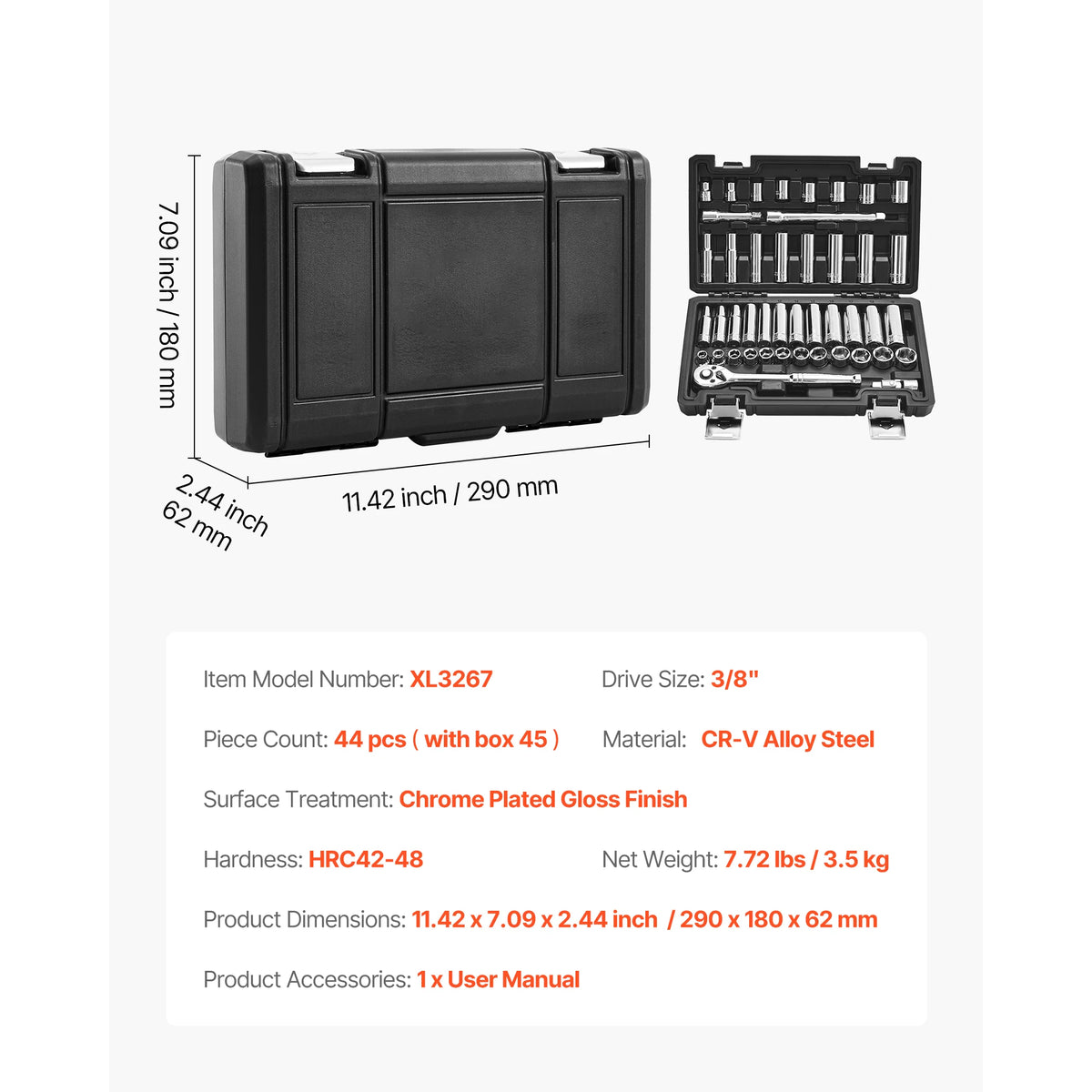 SucceBuy Socket And Ratchet Tool Kit