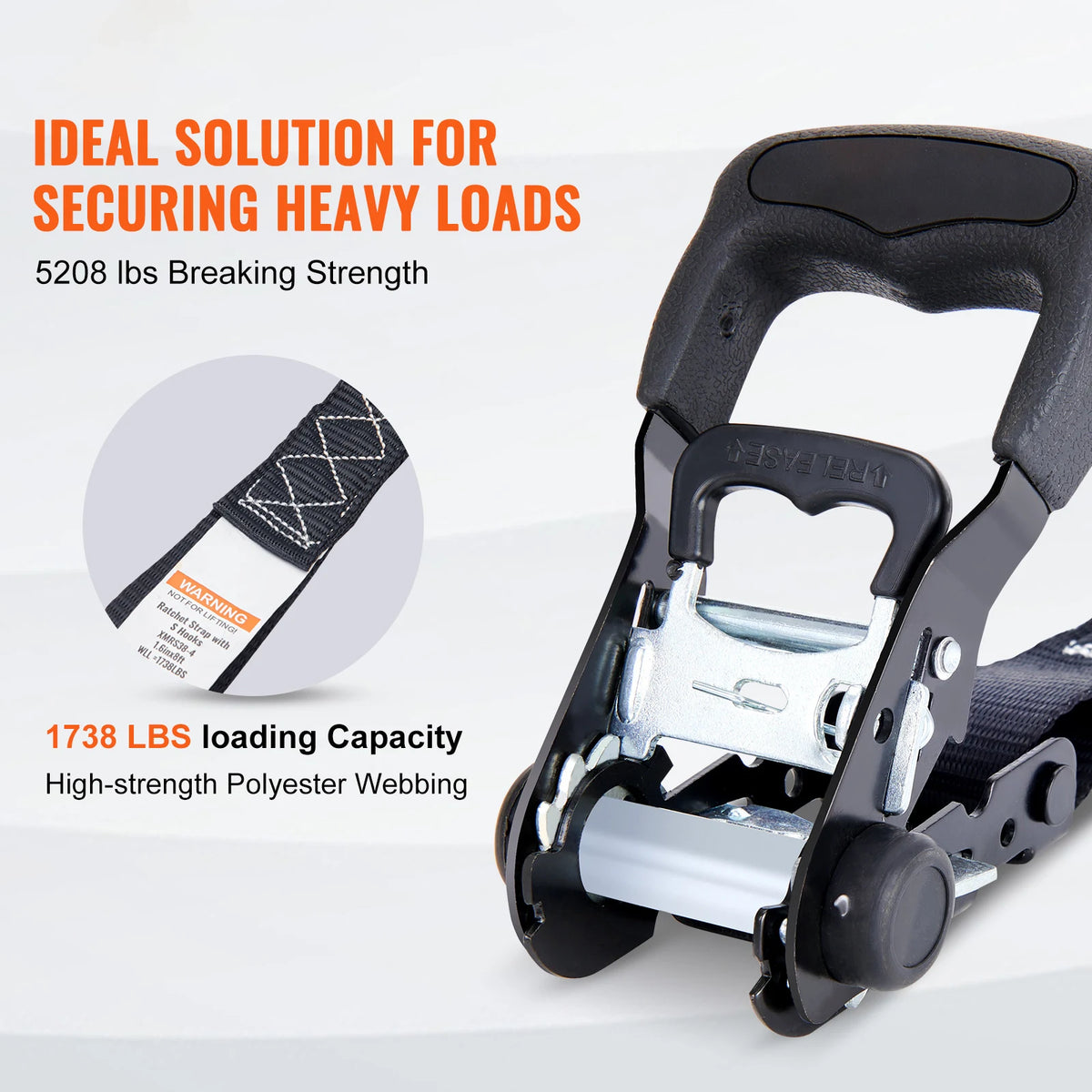 SucceBuy Ratchet Straps With Padded Handles And S Hooks