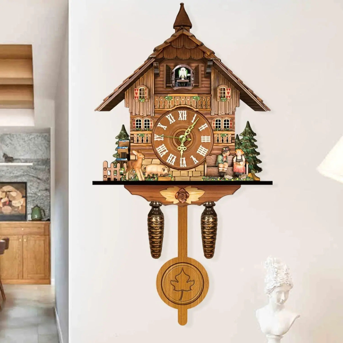 Northern European Cuckoo Wall Clock With Alarm