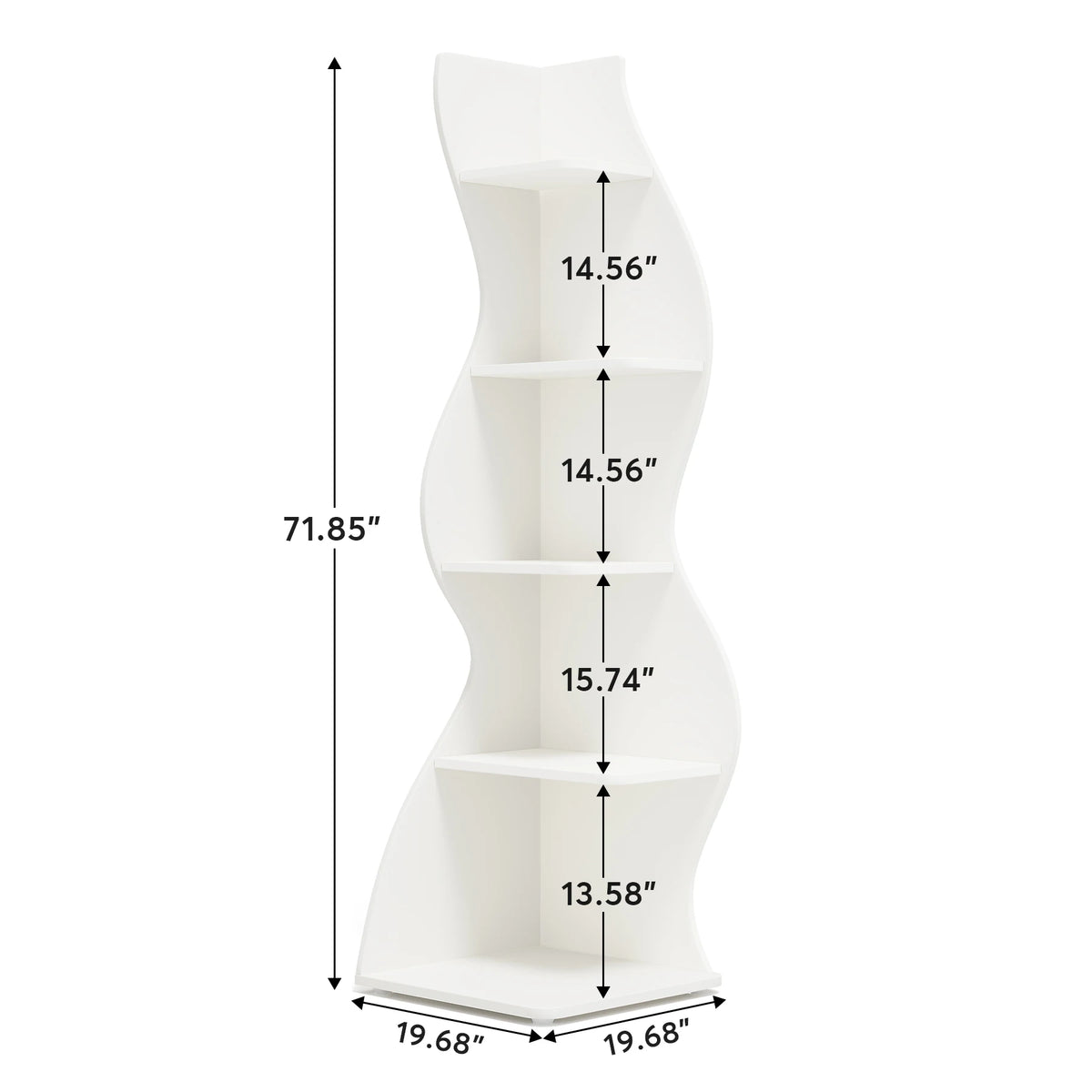 Tribesigns Modern Corner Shelf Bookshelf Storage Rack