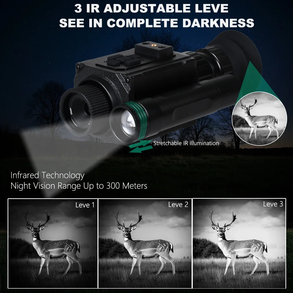 Megaorei HD 1080P Night Vision Monocular For Hunting