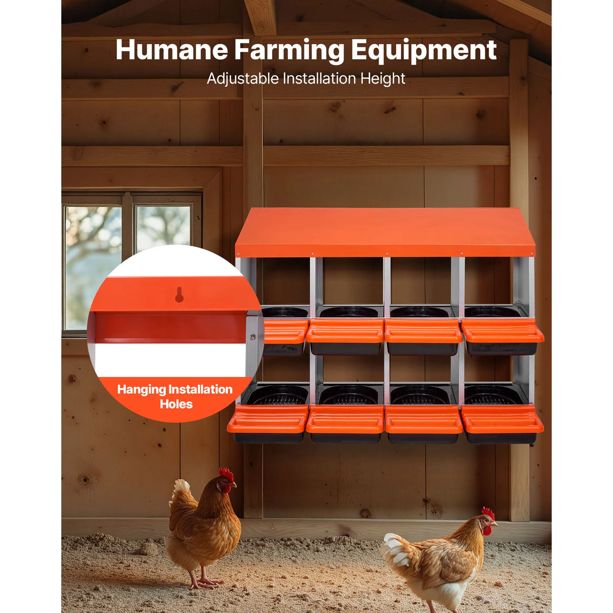 SucceBuy Metal Roll Out Chicken Nesting Box With Lid