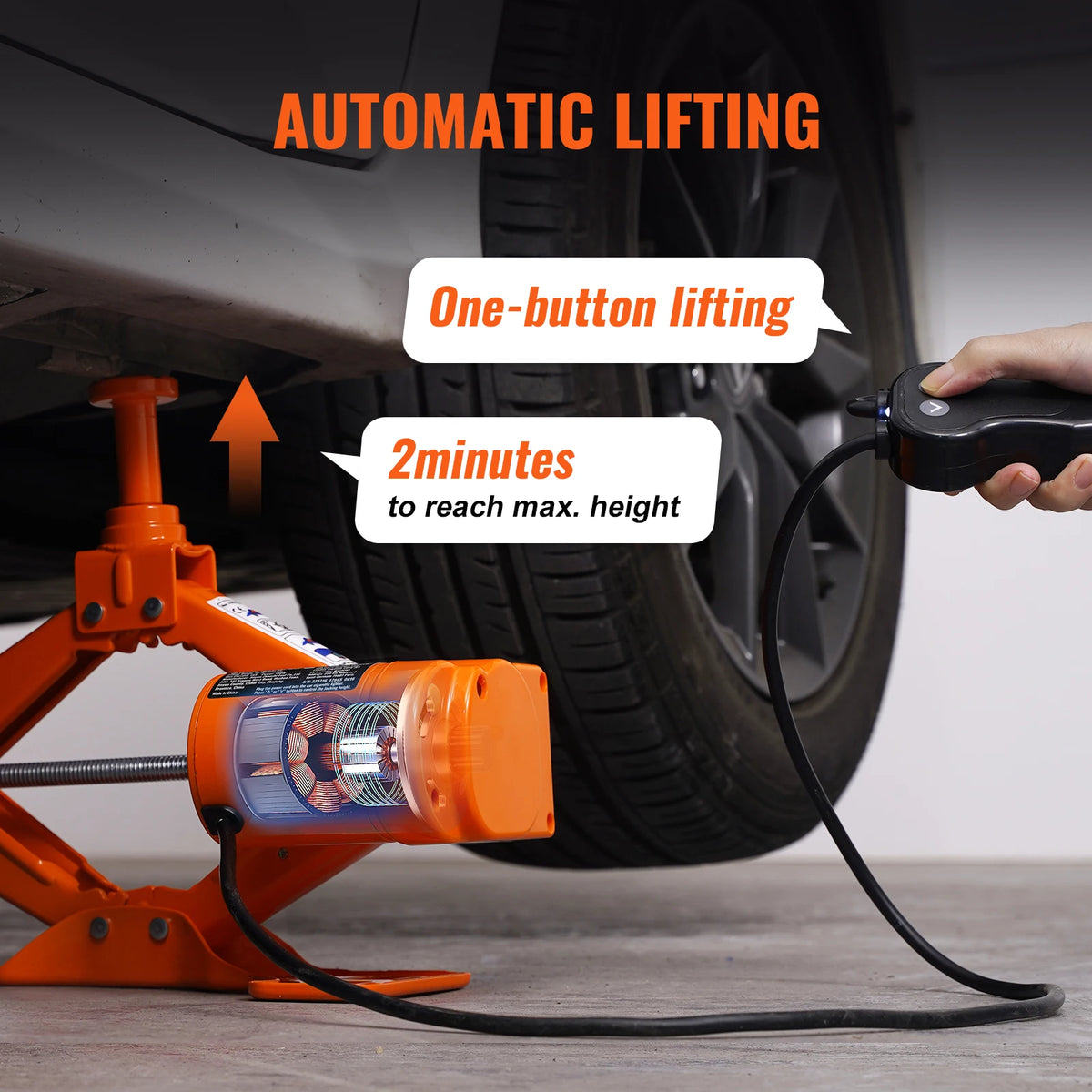 SucceBuy 5 Ton Electric Hydraulic Car Jack Portable 12V