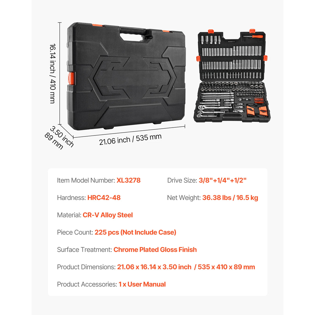 SucceBuy Socket And Ratchet Tool Kit