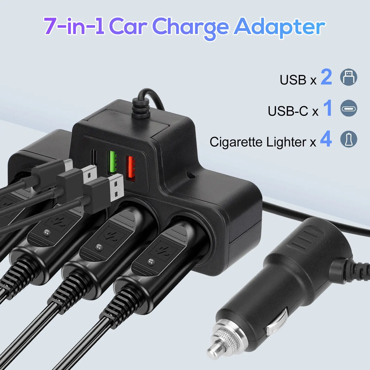 Four Port Car Quick Charge Power Adapter